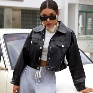 Shein Leather Shacket 🖤